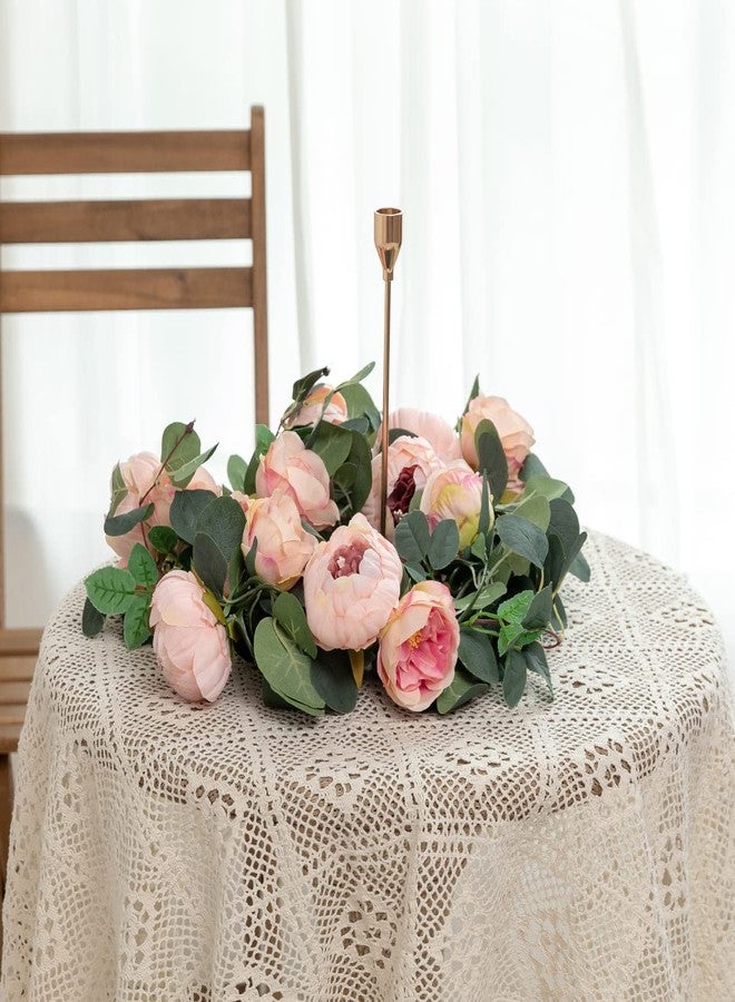 Floweroyal 2 Pack Artificial Flower Garlands 11.2FT Eucalyptus Garlands with Flowers 8 Head Peony Flower Vine Faux Floral Garland for Wedding Arch Table Wall Backdrop Wreath Decoration. (Vintage Pink) - Image 4